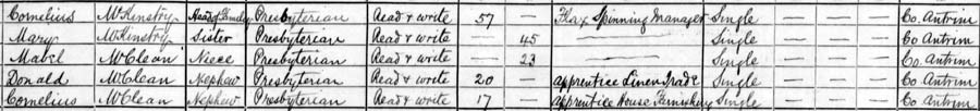 mcclean 1911 census